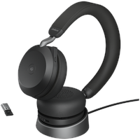 JABRA Evolve2 75 USB-A UC schwarz mit Ladestation