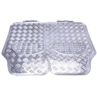Filmer 37139 Fussmatten-Set, 2-teilig Alu-Look silber