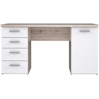 Forte Beach Schreibtisch mit 1 Tür und 4 Schubladen,