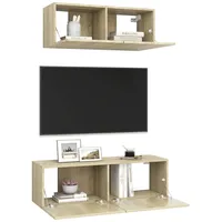 VidaXL 2-tlg. TV-Schrank-Set Sonoma-Eiche Holzwerkstoff