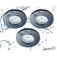 Trango 3er Set 6729IP65-031MO IP65 LED Einbaustrahler in Anthrazit