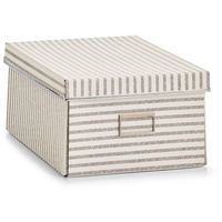 Zeller Aufbewahrungsbox Stripes, Pappe, beige