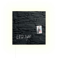 Sigel GL404 Glas-Magnettafel 48 x 48 cm mit LED-Beleuchtung,