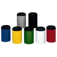 VAR Papierkorb feuersicher Löschkopf silber 50 l