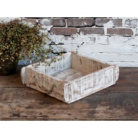 Chic Antique ZIEGELFORM Kiste UNIKA Weiß Holz Unikat Aufbewahrung