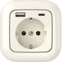 2USB Schuko-Steckdose 2USB 2U-449382 Cremeweiß 2 St.