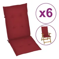 VidaXL Gartenstuhlauflagen 6 Stk. Weinrot 120x50x4 cm