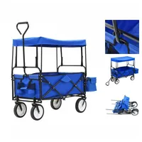 VidaXL Klappbarer Handwagen mit Sonnendach blau