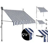 VidaXL Einziehbare Markise Handbetrieben mit LED 200 cm Blau