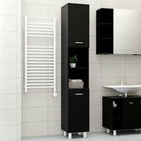 VidaXL Badezimmerschrank Schwarz 30x30x179 cm Holzwerkstoff