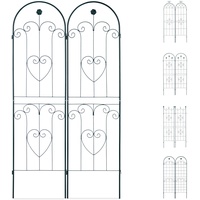 Relaxdays Rankgitter Metall, 180 x 50 cm, Rankhilfe Garten,