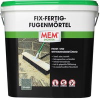 Mem Fix-Fertig-Fugenmörtel, Witterungsbeständig, Anwendungsfertig, Gegen Unkrautbewuchs, Steingrau, 12,5 kg