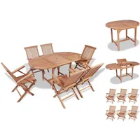 VidaXL Garten-Essgruppe Teak 7-tlg. braun