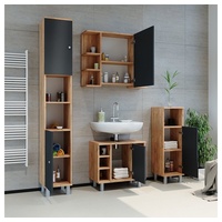 Vicco Midischrank Fynn Anthrazit/Goldkraft Eiche 30 x 95 cm
