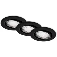 Brilo LED-Einbauleuchte Sten 3er-Set Matt-Schwarz