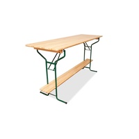 DEGAMO Stehtisch BAMBERG 220cm klappbar, Metall + Holz lackiert,
