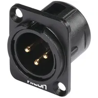 HICON HI-X3DM XLR-Steckverbinder Flanschstecker, Kontakte gerade Polzahl: 3 Silber,