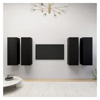 VidaXL TV-Schränke 4 Stk. Schwarz 30,5x30x90 cm Holzwerkstoff