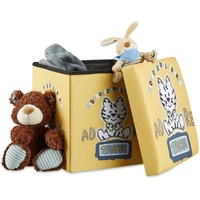 Relaxdays Sitzhocker Kinder mit Stauraum, Aufbewahrungsbox mit Deckel, HxBxT