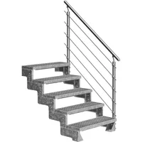 DOLLE Außentreppe Gardentop mit Edelstahl-Geländer Breite 80 cm inkl.
