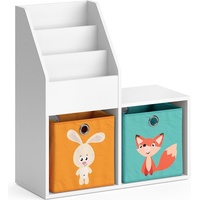 Vicco Kinderregal Aufbewahrungsregal Spielzeugablage Luigi Weiß Sitzbank Faltbox