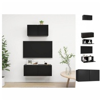 VidaXL 2-tlg. TV-Schrank-Set Schwarz Holzwerkstoff