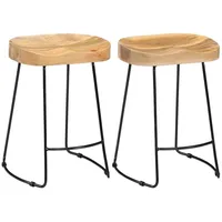 VidaXL Gavin Barhocker 2 Stk. Massivholz Mango