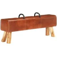 VidaXL Vintage Turnbock-Bank mit Griffen Echtes Ziegenleder