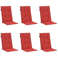 VidaXL Gartenstuhlauflagen für Hochlehner 6 Stk. Rot 120x50x3 cm