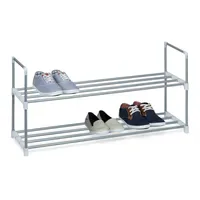 Relaxdays Schuhregal 90 x 45 x 31 cm silber