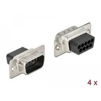 DeLock D-Sub 9 Pin Crimp Stecker, Metall, 4 Stück