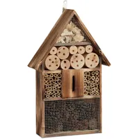 Relaxdays Insektenhotel 50 cm groß, Zum Aufhängen, Bienenhotel und