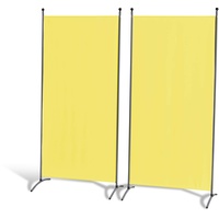 GRASEKAMP Doppelpack Stellwand 85x180cm Gelb Paravent Raumteiler Trennwand Sichtschutz