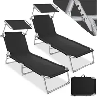 Tectake Gartenliegen 190 x 68 x 65 cm schwarz