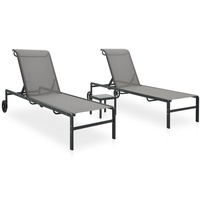VidaXL Sonnenliegen 2 Stk. mit Tisch Textilene und Stahl