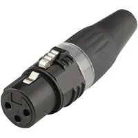 HICON HI-X3CF-BLK XLR-Steckverbinder Stecker, gerade Polzahl: 3 Schwarz 1St.