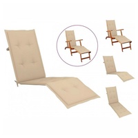 VidaXL Liegestuhl-Auflage Beige (75+105)x50x3 cm