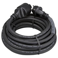 Perel EC10R25STBHQ Strom Verlängerungskabel 16 A Schwarz 10.00 m