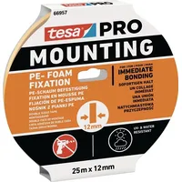 Tesa Mounting PRO PE-Fixation 66957 weiß L.25m B.12mm