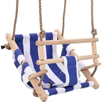 VidaXL Babyschaukel mit Sicherheitsgurt Baumwolle Blau