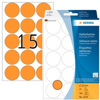 Herma Markierungspunkte 32mm, leuchtorange 24 Blatt 2274