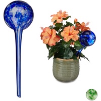 Relaxdays Bewässerungskugel 2er Set, dosierte Pflanzen Bewässerung, Blumentopf, Gießhilfe