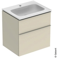 Geberit iCon Set Möbelwaschtisch/Unterschrank 60cm weiß, sand hochglänzend, Griff: