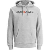 JACK & JONES Logo Kapuzenpullover Light Grey Melange 2XL