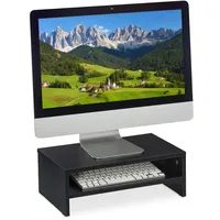 Relaxdays Monitorständer, Bildschirmerhöhung mit Fach, HBT: 14 x 40