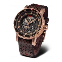 Vostok Europe Engine Skelett Automatikuhr 571B648-L Lederband 46 mm