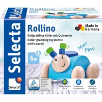 Selecta Rollino, 61073 blau, Greifling mit Quietsche aus Holz,