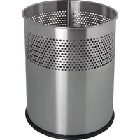 Helit Papierkorb 15l H321xØ255mm rd.VA silber