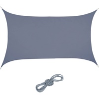 Relaxdays Sonnensegel rechteckig, 2 x 3 m, wasserabweisend, konkav,