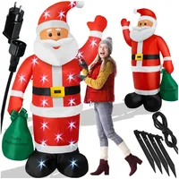 Kesser Aufblasbarer Weihnachtsmann xxl LED beleuchtet inkl. Befestigungsmaterial Weihnachtsdekoration